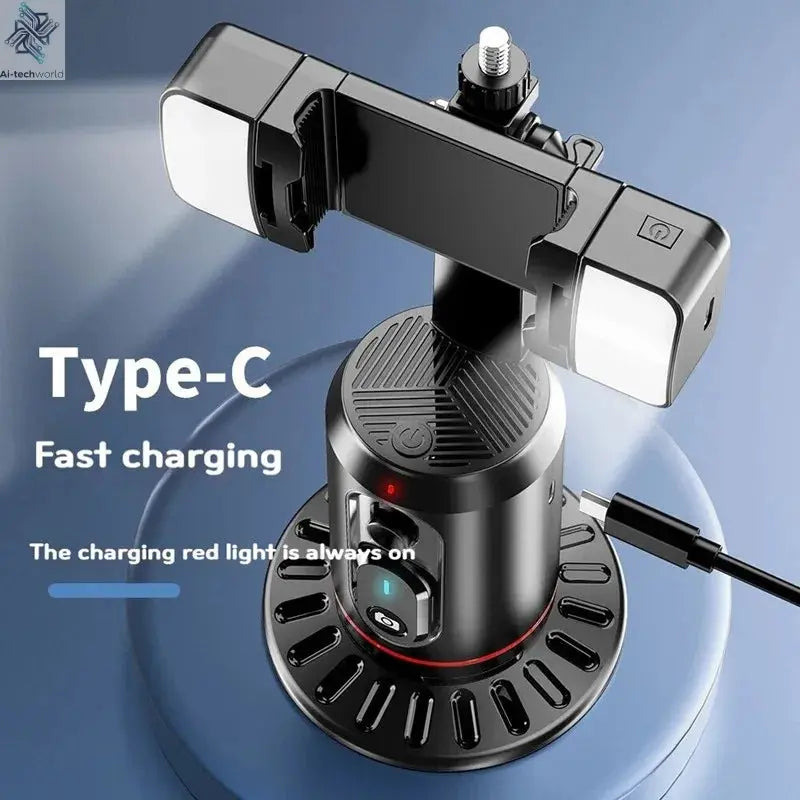 FANGTUOSI 360 Rotation Follow-up Gimbal Stabilizer Monopod Desktop Tracking Gimbal with Remote for Phone Tiktok Live Photography Ai-TechWorld 