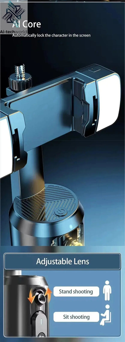 FANGTUOSI 360 Rotation Follow-up Gimbal Stabilizer Monopod Desktop Tracking Gimbal with Remote for Phone Tiktok Live Photography Ai-TechWorld 