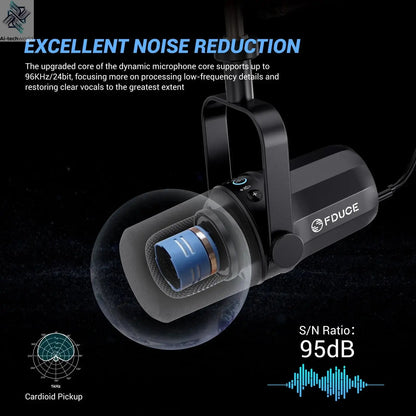 FDUCE SL40+ USB/XLR Dynamic Microphone Kit With Built - in Headset Output / Sound Insulation/Arm Stand,For PC PS5/4 Mixer - Ai - TechWorld