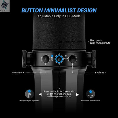 FDUCE SL40+ USB/XLR Dynamic Microphone Kit With Built - in Headset Output / Sound Insulation/Arm Stand,For PC PS5/4 Mixer - Ai - TechWorld