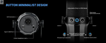 FDUCE SL40+ USB/XLR Dynamic Microphone Kit With Built - in Headset Output / Sound Insulation/Arm Stand,For PC PS5/4 Mixer - Ai - TechWorld