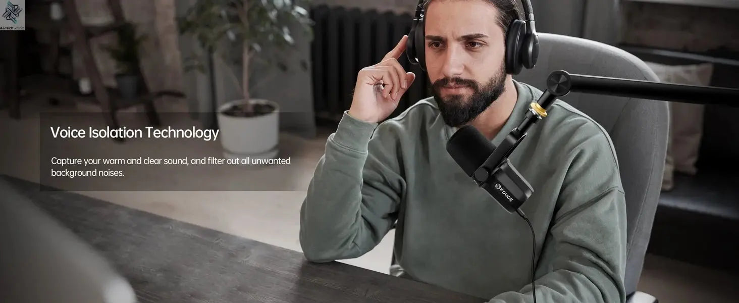 FDUCE SL40+ USB/XLR Dynamic Microphone Kit With Built - in Headset Output / Sound Insulation/Arm Stand,For PC PS5/4 Mixer - Ai - TechWorld