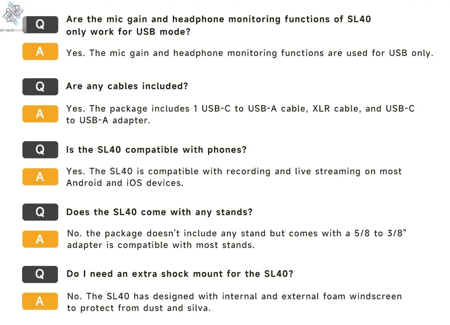 FDUCE SL40+ USB/XLR Dynamic Microphone Kit With Built - in Headset Output / Sound Insulation/Arm Stand,For PC PS5/4 Mixer - Ai - TechWorld