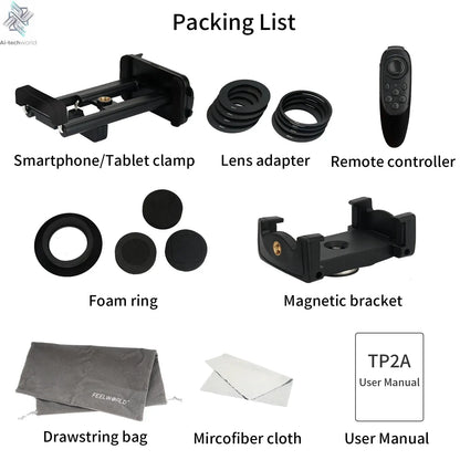 FEELWORLD  TP2A Portable 8 Inch Teleprompter Supports Under 8" DSLR Shooting Smartphone/Tablet Prompting Remote - Ai-TechWorld