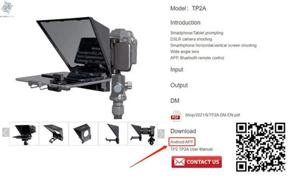 FEELWORLD  TP2A Portable 8 Inch Teleprompter Supports Under 8" DSLR Shooting Smartphone/Tablet Prompting Remote - Ai-TechWorld