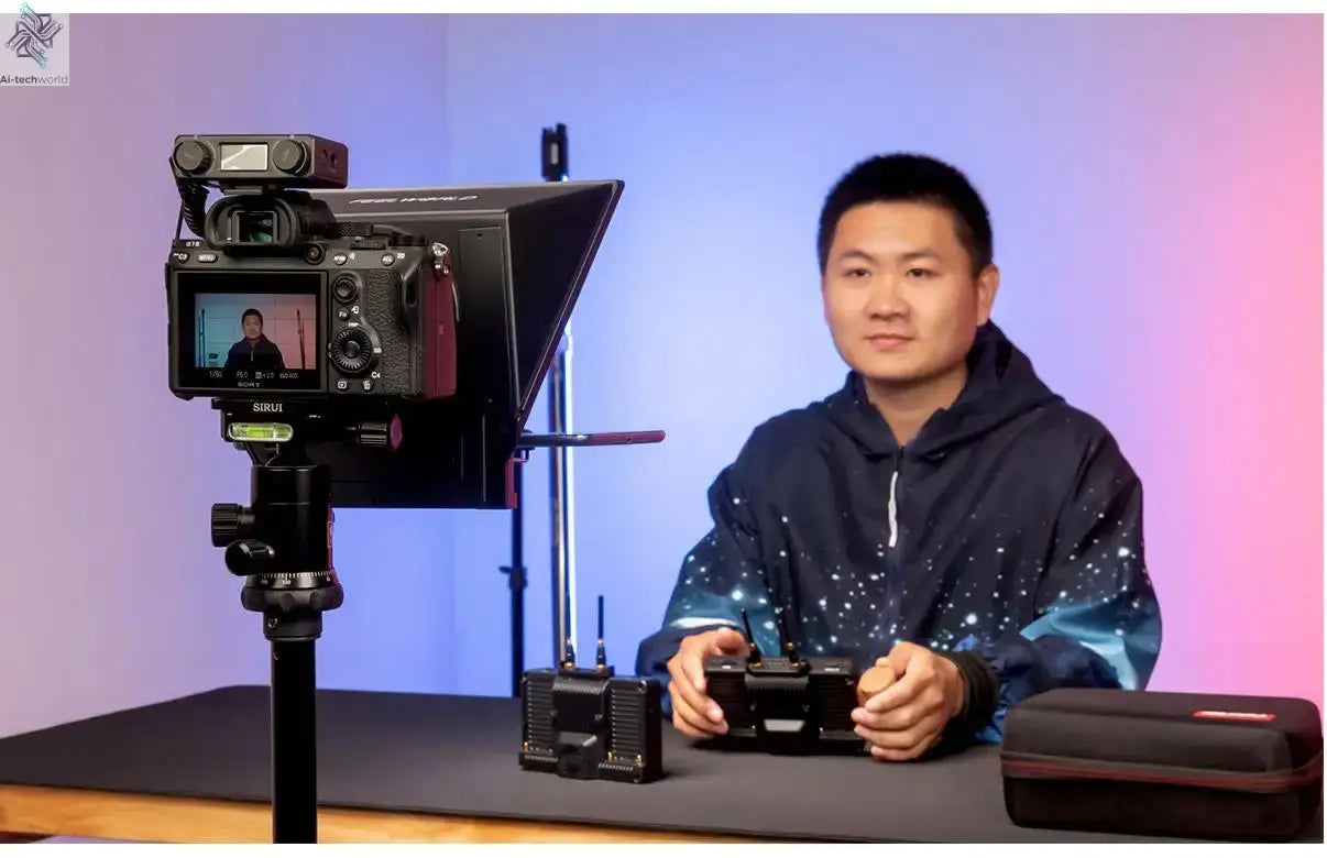 FEELWORLD  TP2A Portable 8 Inch Teleprompter Supports Under 8" DSLR Shooting Smartphone/Tablet Prompting Remote - Ai-TechWorld