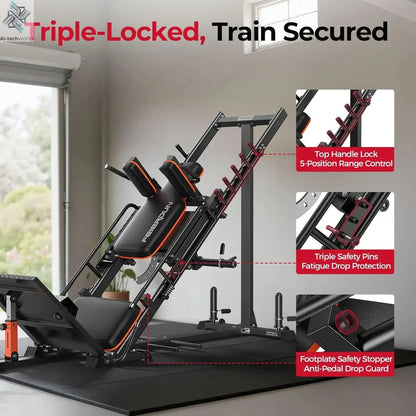 FEIERDUN 3‑in‑1 Leg Press Hack Squat Machine with Ultra-Quiet Pulley System –Adjustable Leg Press Machine for Home Gym - Ai-TechWorld