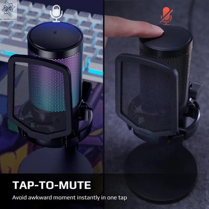 FIFINE AmpliGame Gaming Microphone with Shock Mount,Gain Knob,Touch-mute,Streaming Podcast Condenser Mic for PC,Switch,PS5-A6NEO Ai-TechWorld 