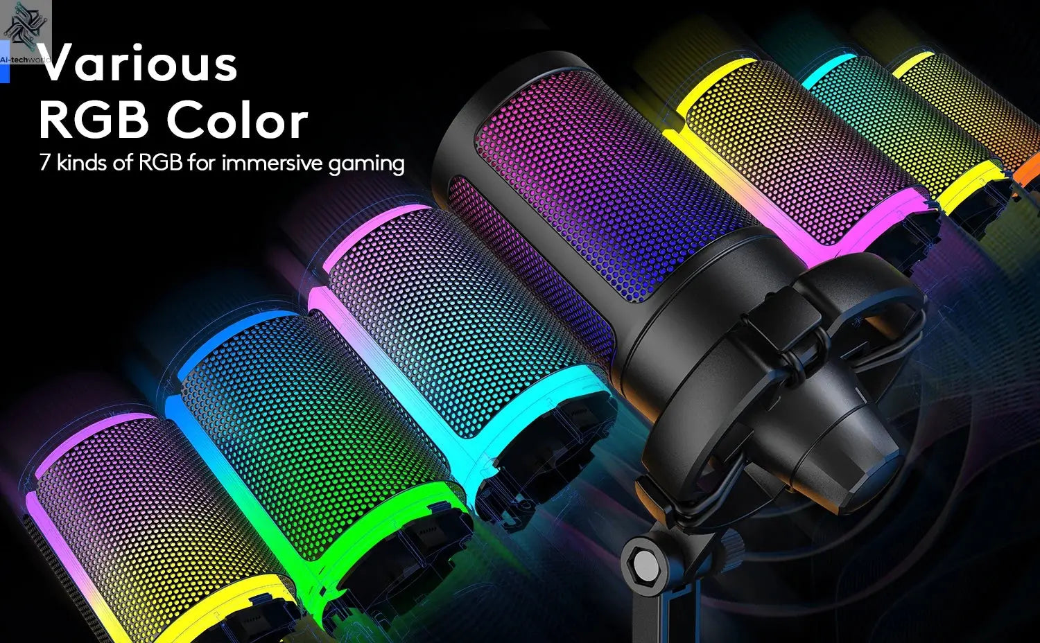 FIFINE AmpliGame Gaming Microphone with Shock Mount,Gain Knob,Touch-mute,Streaming Podcast Condenser Mic for PC,Switch,PS5-A6NEO Ai-TechWorld 