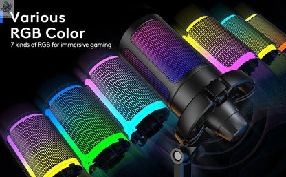 FIFINE AmpliGame Gaming Microphone with Shock Mount,Gain Knob,Touch-mute,Streaming Podcast Condenser Mic for PC,Switch,PS5-A6NEO Ai-TechWorld 