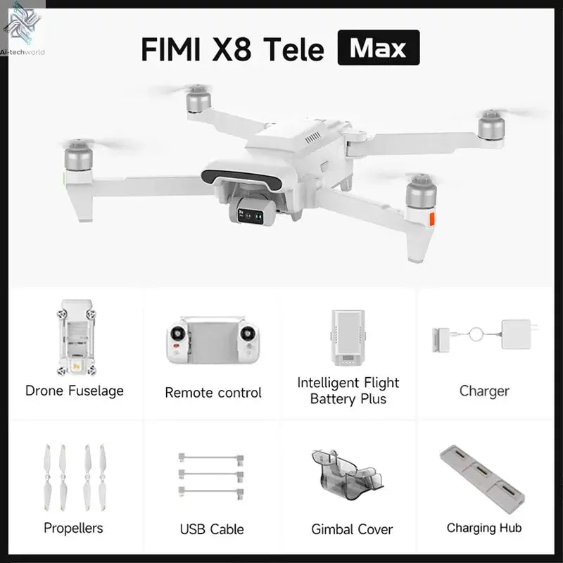 FIMI X8 TELE MAX 2025 New 3-Axis Gimbal 4K HDR 48MP 30x Camera Drone Professional GPS RC Quadcopter Ship from US Ai-TechWorld