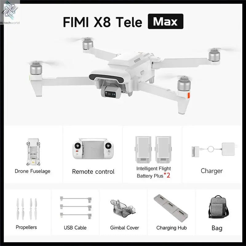 FIMI X8 TELE MAX 2025 New 3-Axis Gimbal 4K HDR 48MP 30x Camera Drone Professional GPS RC Quadcopter Ship from US Ai-TechWorld