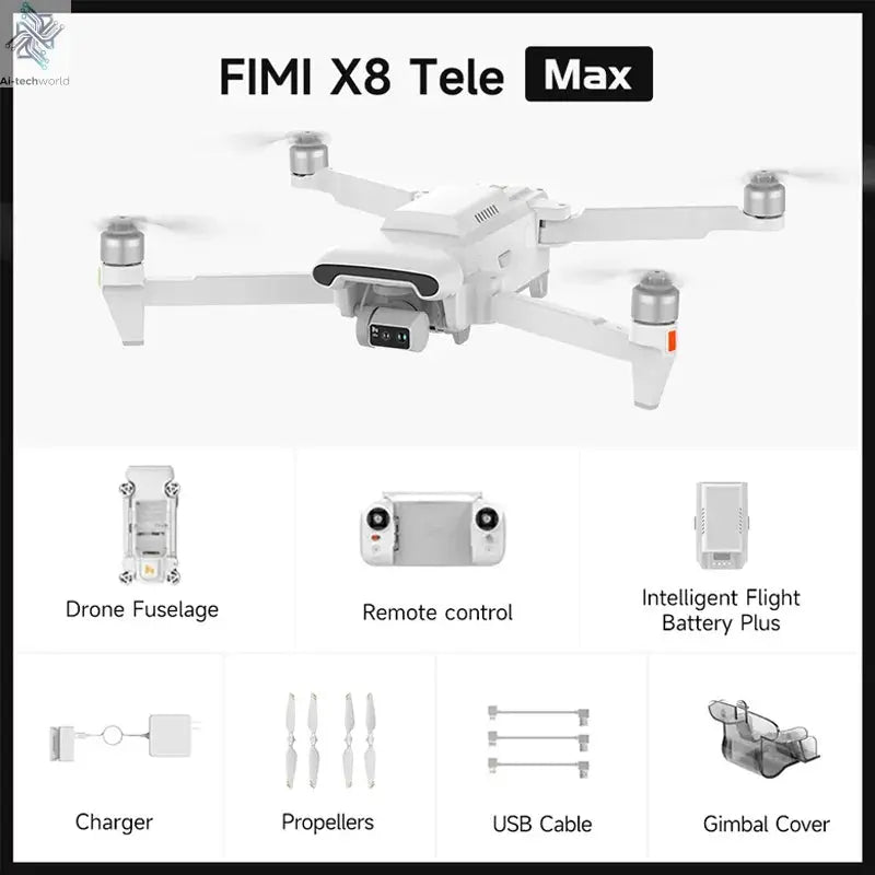 FIMI X8 TELE MAX 2025 New 3-Axis Gimbal 4K HDR 48MP 30x Camera Drone Professional GPS RC Quadcopter Ship from US Ai-TechWorld