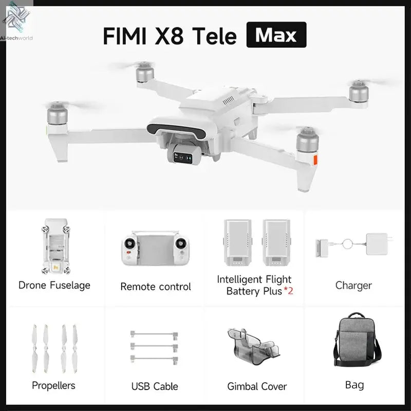 FIMI X8 TELE MAX 2025 New 3-Axis Gimbal 4K HDR 48MP 30x Camera Drone Professional GPS RC Quadcopter Ship from US Ai-TechWorld