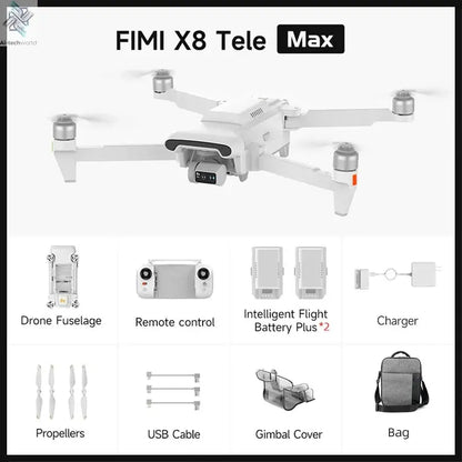 FIMI X8 TELE MAX 2025 New 3-Axis Gimbal 4K HDR 48MP 30x Camera Drone Professional GPS RC Quadcopter Ship from US Ai-TechWorld