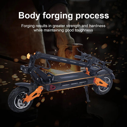 FREEBOY 6000W Fast Electric Scooter for Adult, Daul Motor 50mph, 60V 30Ah, 11'' Off Road Tires, 55miles Range, Foldable eScooter Ai-TechWorld 