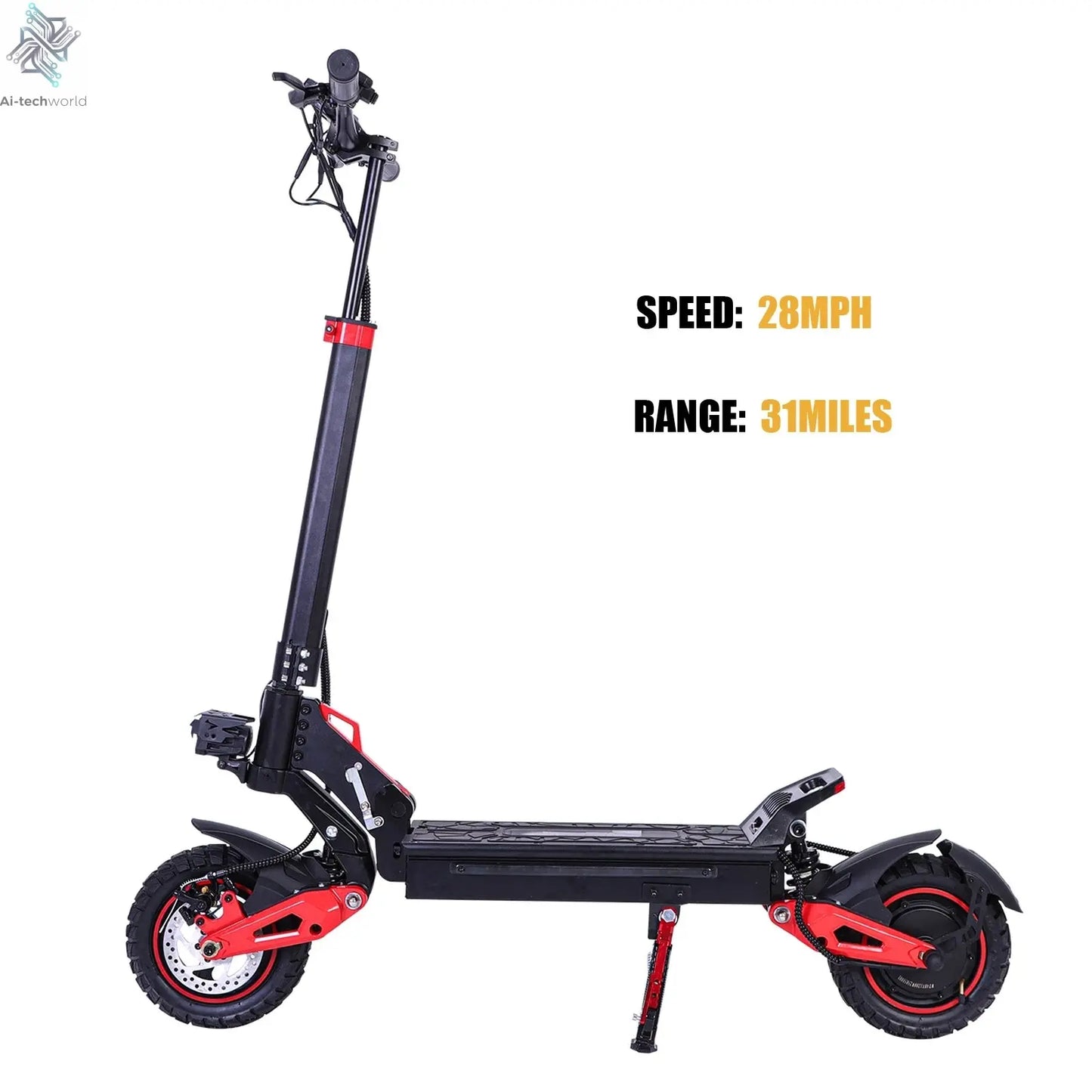 FREEBOY 6000W Fast Electric Scooter for Adult, Daul Motor 50mph, 60V 30Ah, 11'' Off Road Tires, 55miles Range, Foldable eScooter Ai-TechWorld 