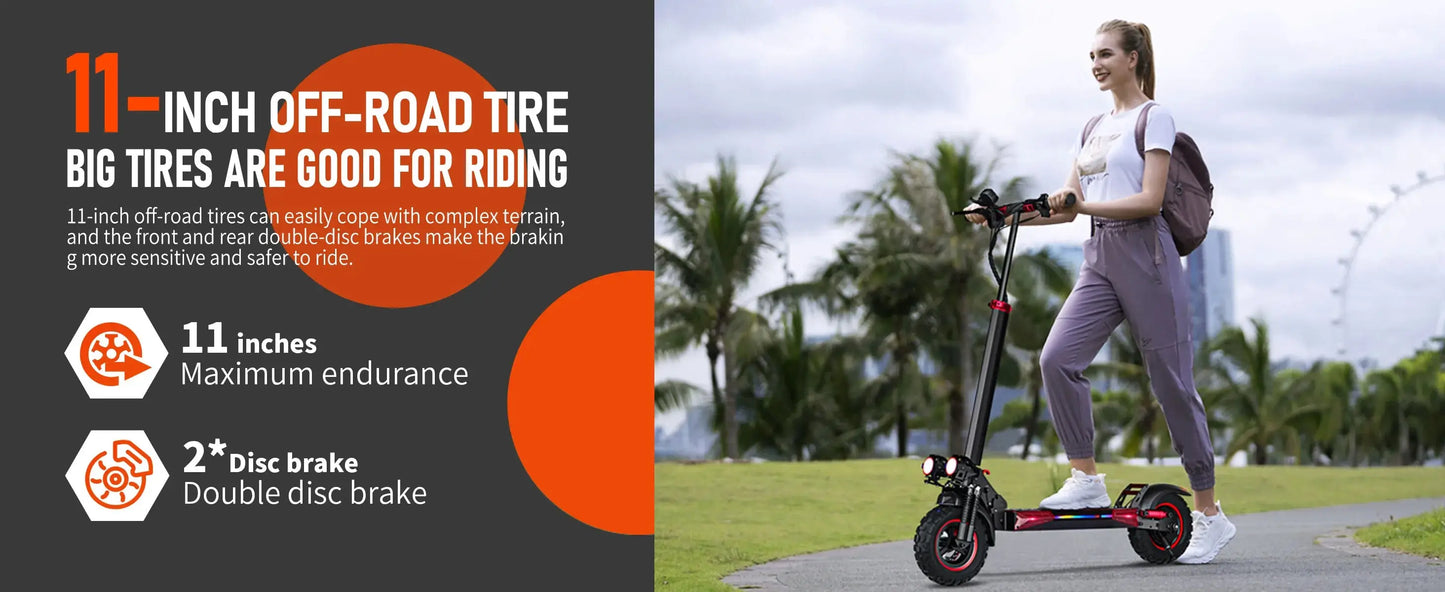 FREEBOY J11Plus Electric Scooter 1200W Motor 48V21AH Battery High Power Long Range Ai-TechWorld 