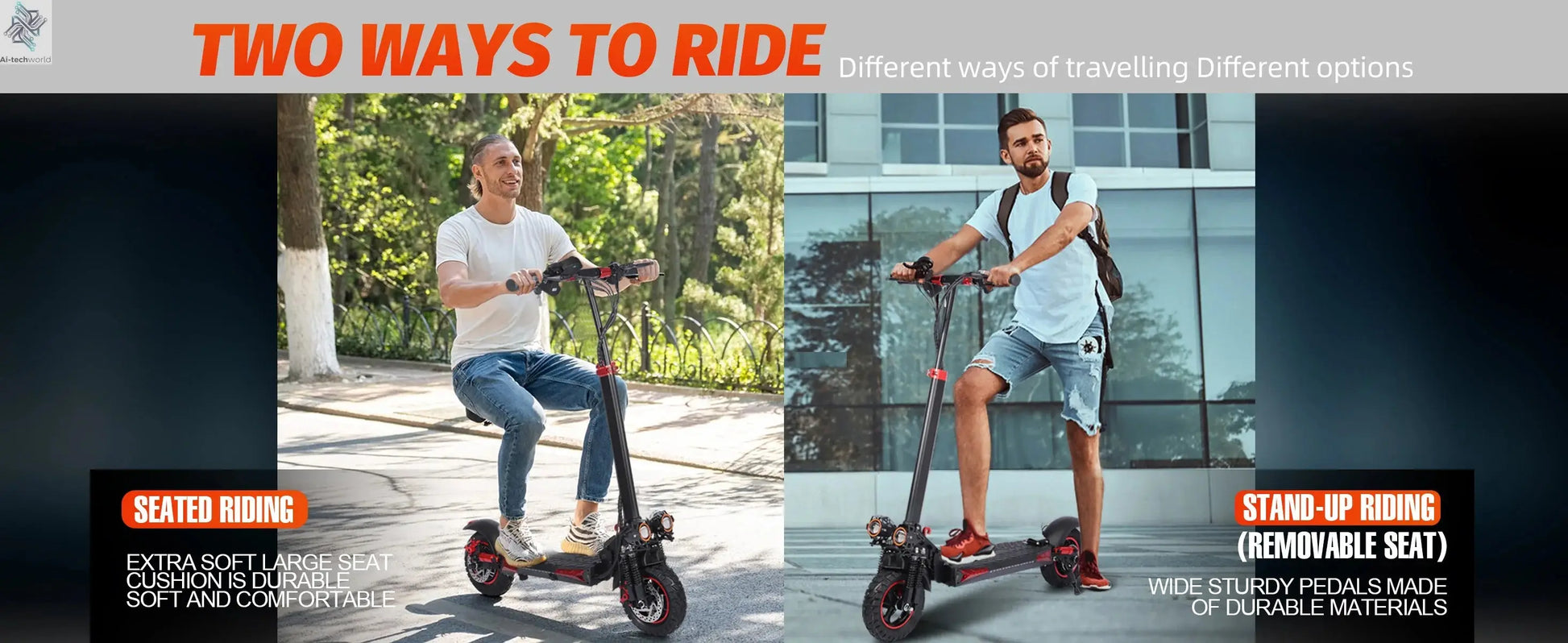 FREEBOY J11Plus Electric Scooter 1200W Motor 48V21AH Battery High Power Long Range Ai-TechWorld 