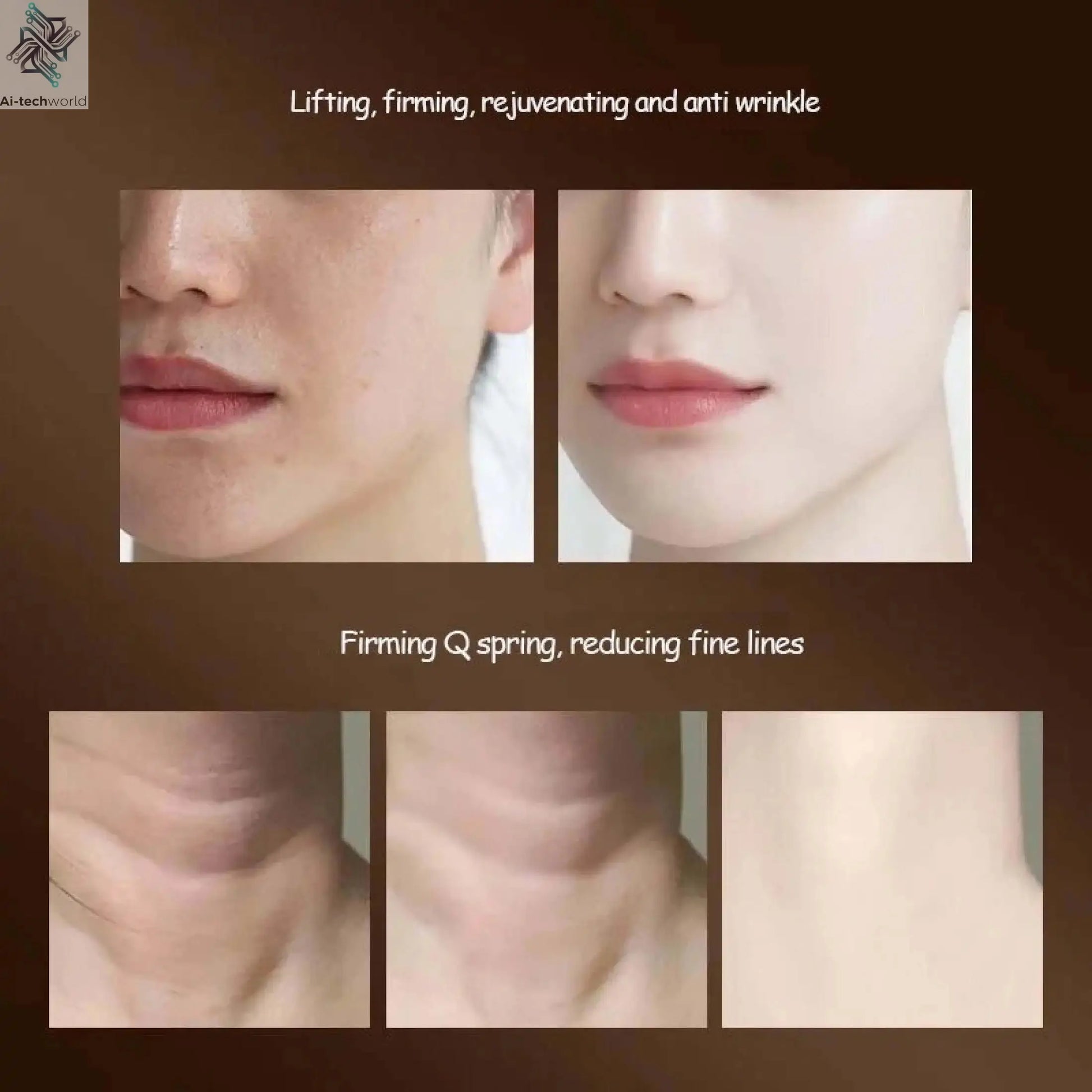 Face Lifting Device Neck Facial Eye Massage Introducer Microcurrent Skin Rejuvenation Anti Aging Beauty Device Face Massager Ai-TechWorld 
