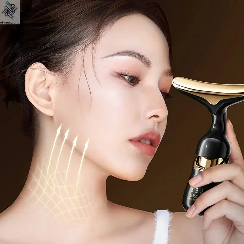 Face Lifting Device Neck Facial Eye Massage Introducer Microcurrent Skin Rejuvenation Anti Aging Beauty Device Face Massager Ai-TechWorld 