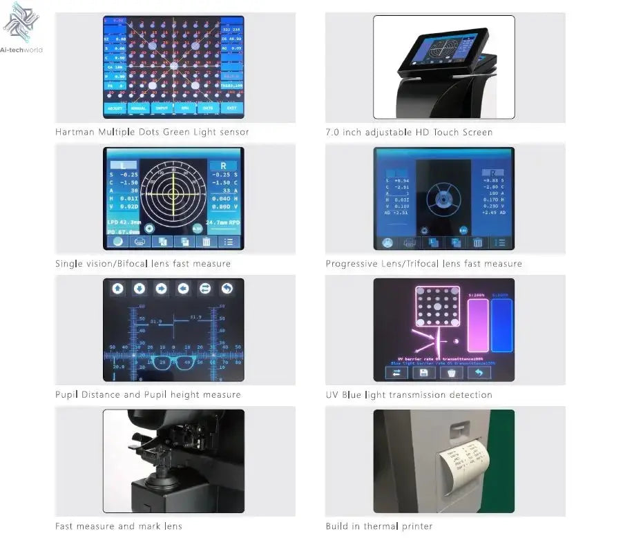 Factory Price Free Shipping Auto Lensmeter Lensometer Focimeter with Printer Ai-TechWorld 