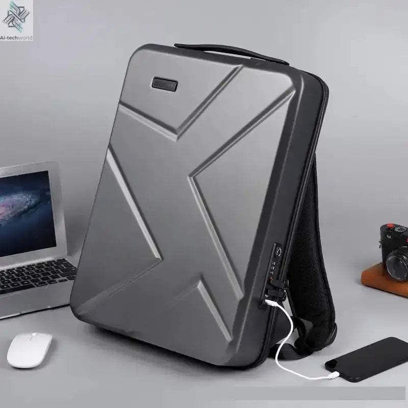 Fashion Multi-functional Men's Backpack Large Capacity Water-repellent Abs Laptop Bag Usb E-sports Men's Backpack Hard Shell Bag Ai-TechWorld 