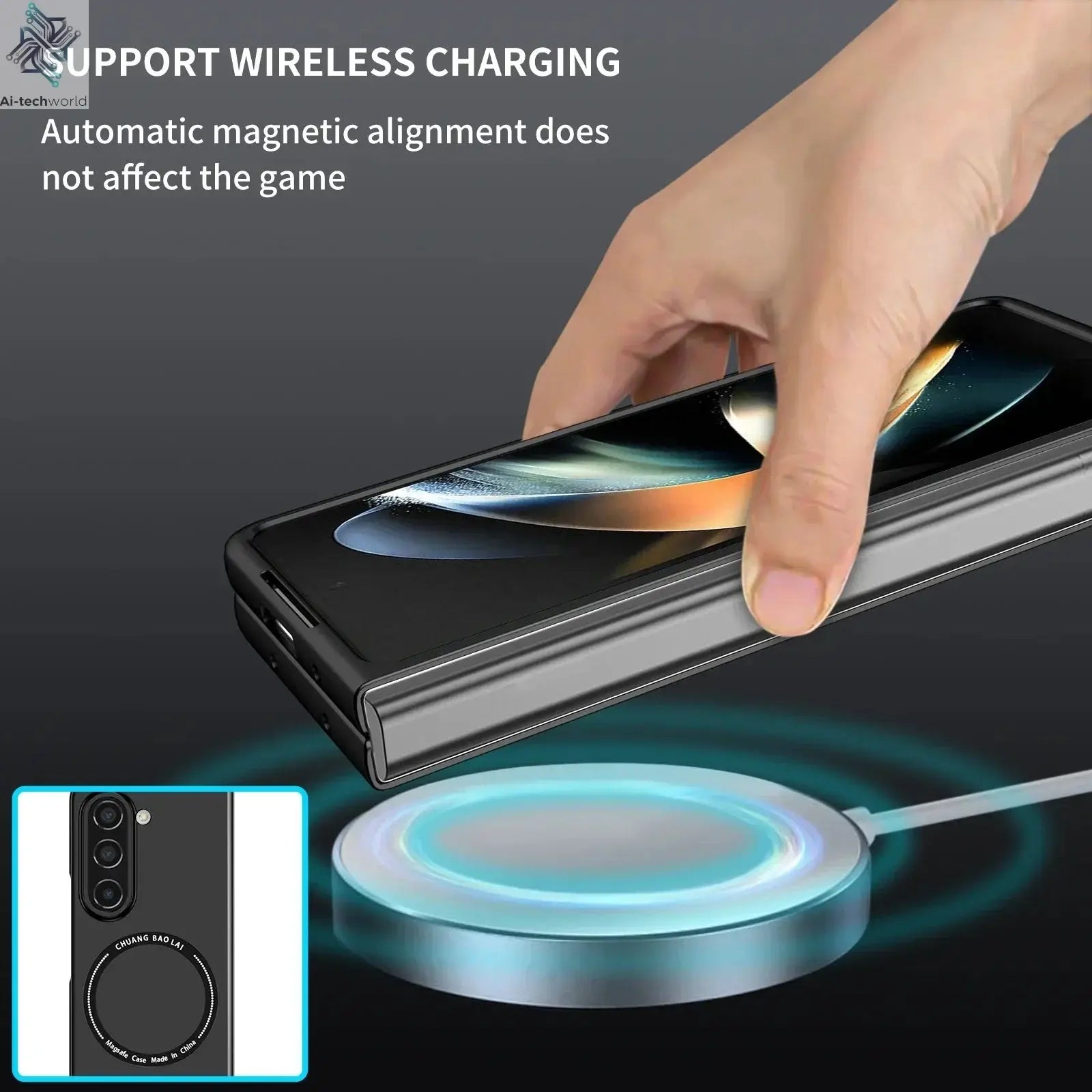 Fashion Ultra Thin Magnetic Magsafing Case for Samsung Galaxy Z Flip 6 5 4 3 2 1 4G 5G Fold 6 5 4 3 2 1 Wireless Charging Cover Ai-TechWorld 