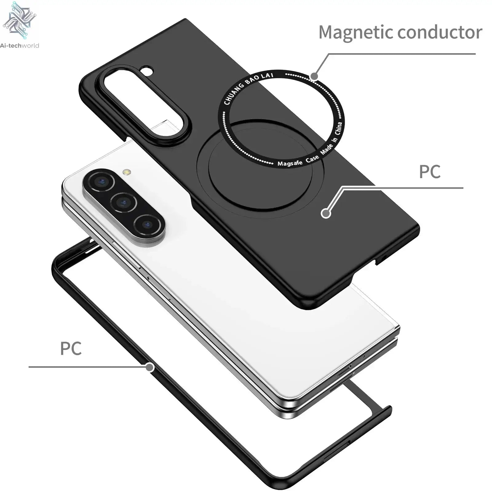 Fashion Ultra Thin Magnetic Magsafing Case for Samsung Galaxy Z Flip 6 5 4 3 2 1 4G 5G Fold 6 5 4 3 2 1 Wireless Charging Cover Ai-TechWorld 