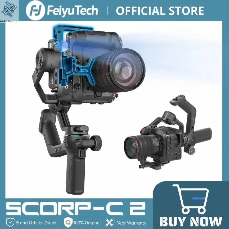 FeiyuTech SCORP-C 2 Gimbal Camera Stabilizer for DSLR&Mirrorless 3.5kg Payload, AI Tracking, Native Vertical Shooting SCORP C2 Ai-TechWorld 