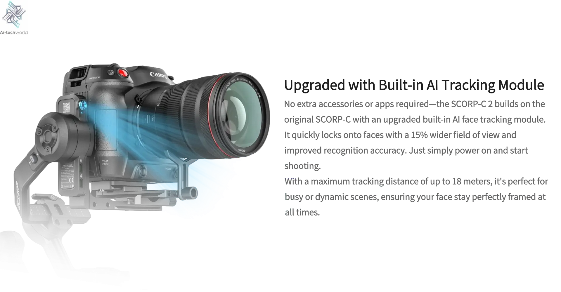 FeiyuTech SCORP-C 2 Gimbal Camera Stabilizer for DSLR&Mirrorless 3.5kg Payload, AI Tracking, Native Vertical Shooting SCORP C2 Ai-TechWorld 