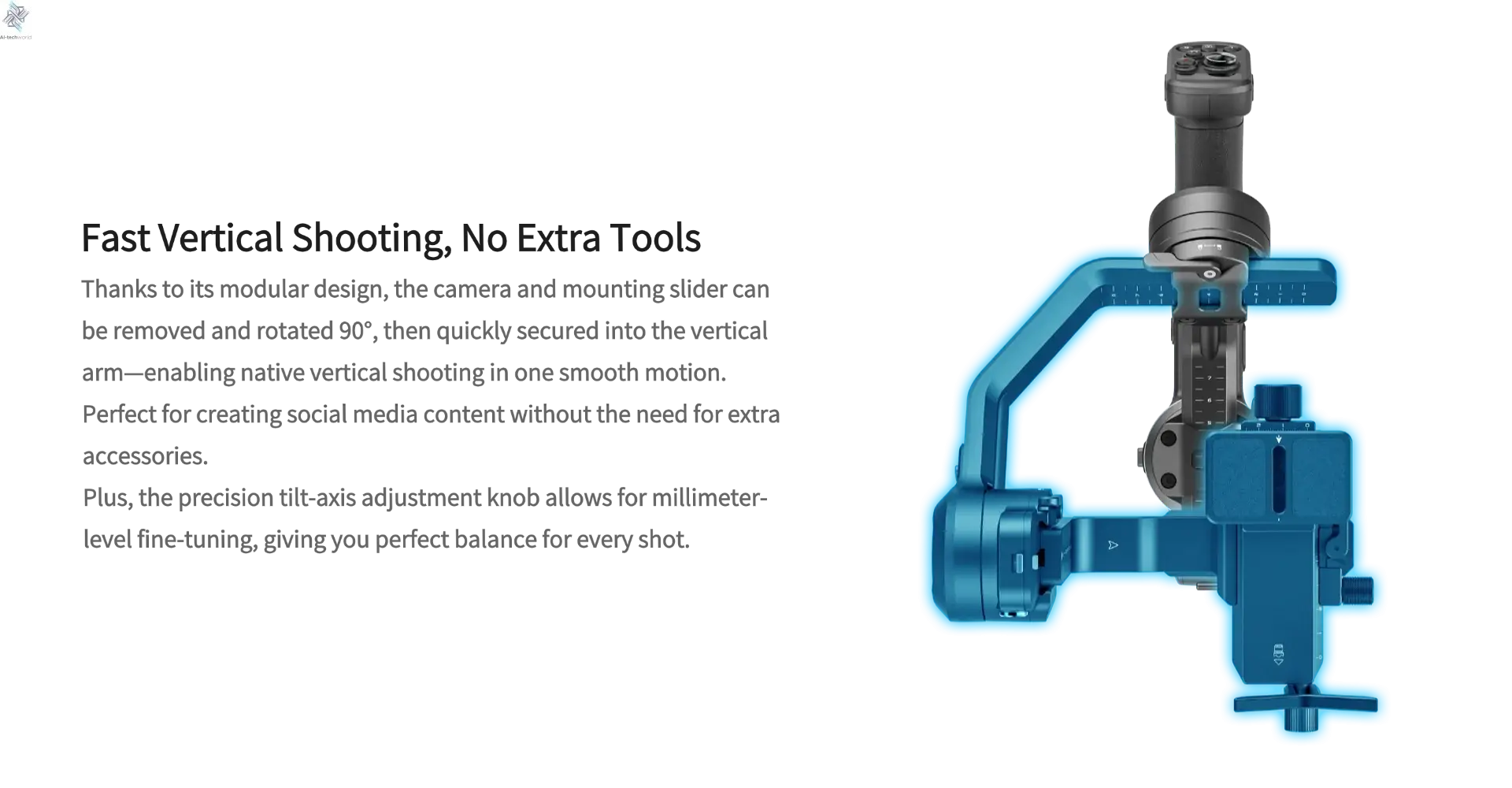 FeiyuTech SCORP-C 2 Gimbal Camera Stabilizer for DSLR&Mirrorless 3.5kg Payload, AI Tracking, Native Vertical Shooting SCORP C2 Ai-TechWorld 