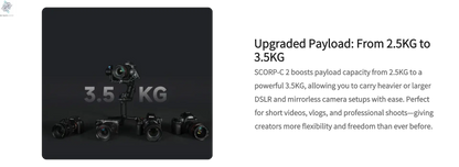 FeiyuTech SCORP-C 2 Gimbal Camera Stabilizer for DSLR&Mirrorless 3.5kg Payload, AI Tracking, Native Vertical Shooting SCORP C2 Ai-TechWorld 