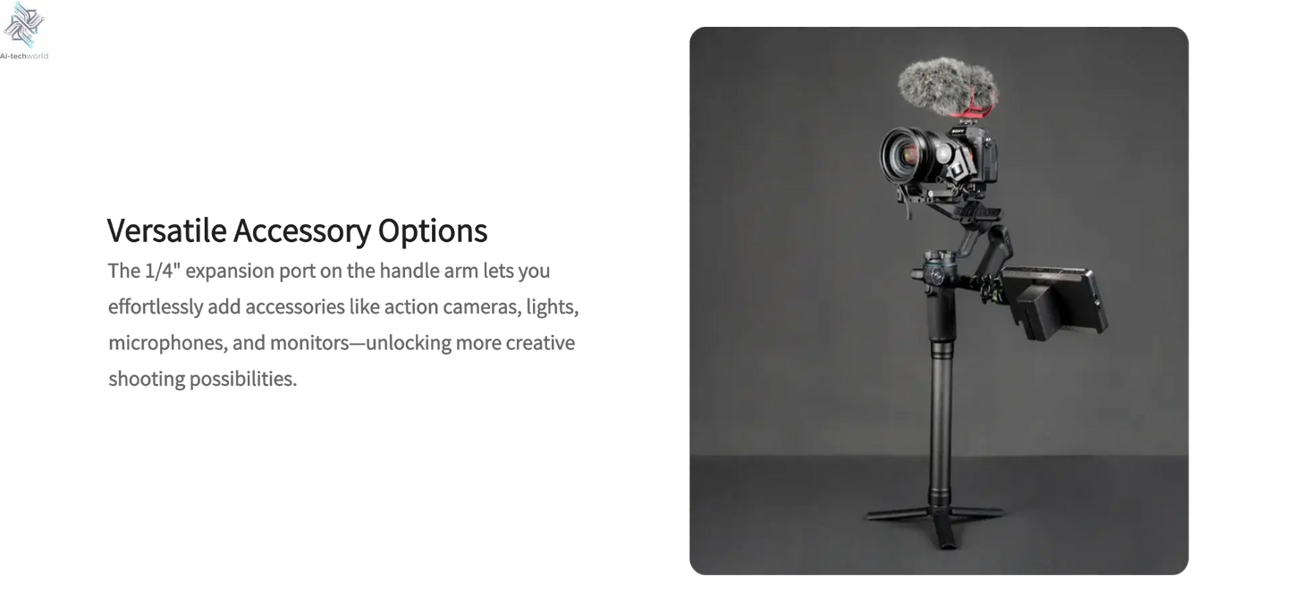 FeiyuTech SCORP-C 2 Gimbal Camera Stabilizer for DSLR&Mirrorless 3.5kg Payload, AI Tracking, Native Vertical Shooting SCORP C2 Ai-TechWorld 