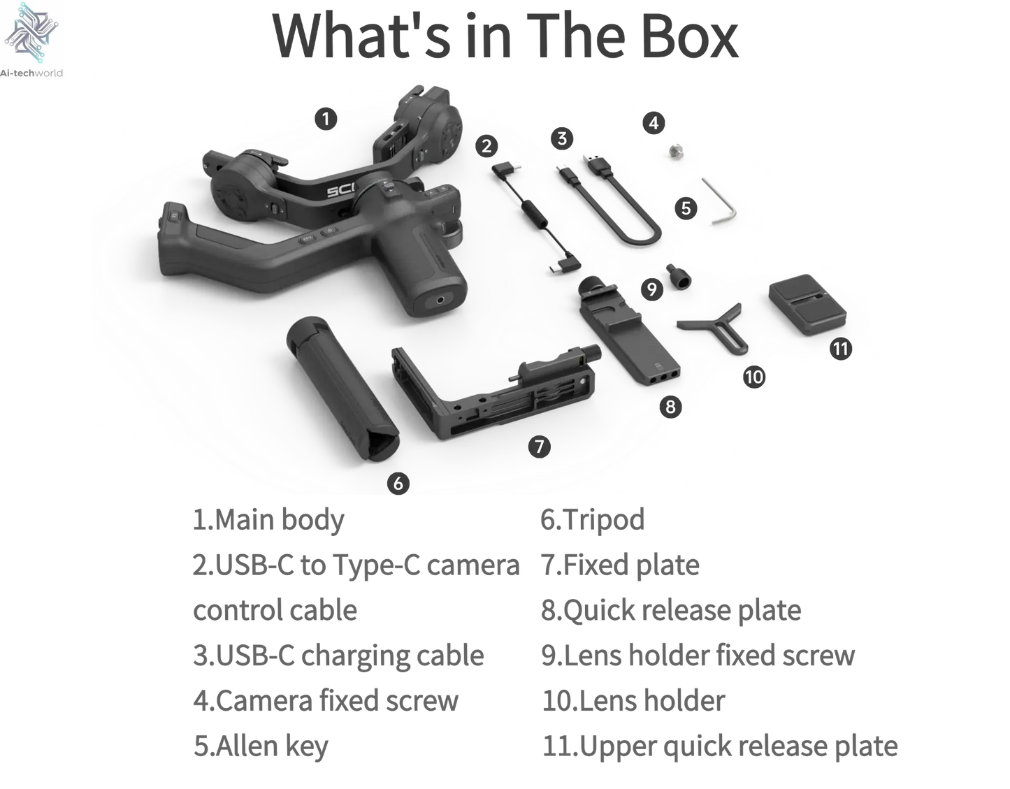 FeiyuTech SCORP-C 2 Gimbal Camera Stabilizer for DSLR&Mirrorless 3.5kg Payload, AI Tracking, Native Vertical Shooting SCORP C2 Ai-TechWorld 