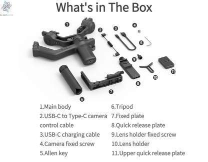 FeiyuTech SCORP-C 2 Gimbal Camera Stabilizer for DSLR&Mirrorless 3.5kg Payload, AI Tracking, Native Vertical Shooting SCORP C2 Ai-TechWorld 
