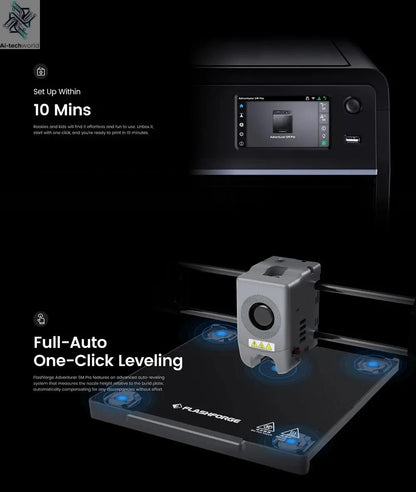 Flashforge Adventurer 5M Pro 3d Printer High Speed Full-auto Leveling Direct Extruder Automatic Shutdown With Camera Ai-TechWorld