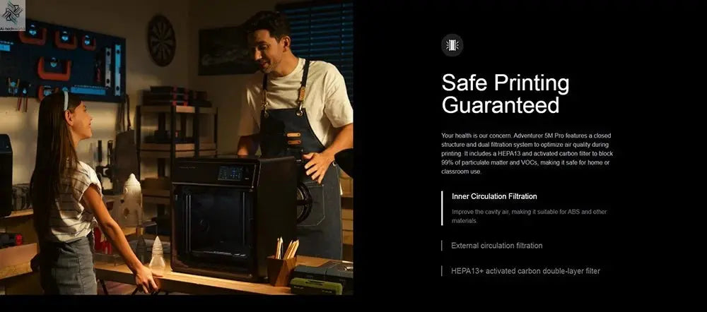 Flashforge Adventurer 5M Pro 3d Printer High Speed Full-auto Leveling Direct Extruder Automatic Shutdown With Camera Ai-TechWorld