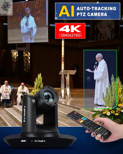 FoMaKo 4K PTZ Camera HDMI, AI Auto - Tracking,20X Optical Zoom(3pcs),KC602 Video Mixer Switcher,KC608 Pro PTZ Controller - Ai - TechWorld