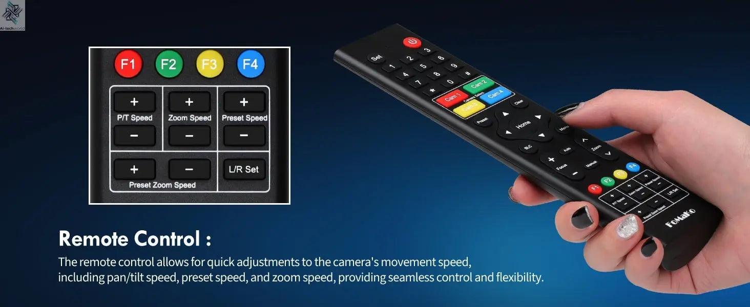 FoMaKo 4K PTZ Camera HDMI, AI Auto - Tracking,20X Optical Zoom(3pcs),KC602 Video Mixer Switcher,KC608 Pro PTZ Controller - Ai - TechWorld