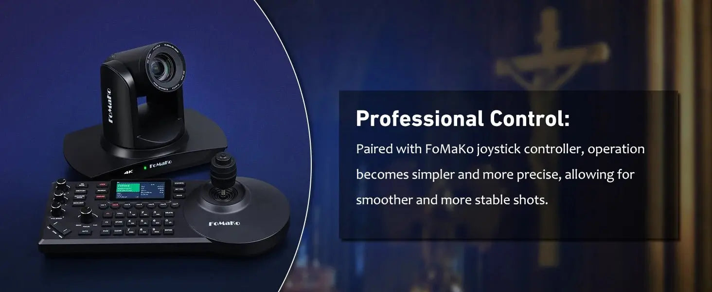 FoMaKo 4K PTZ Camera HDMI, AI Auto - Tracking,20X Optical Zoom(3pcs),KC602 Video Mixer Switcher,KC608 Pro PTZ Controller - Ai - TechWorld