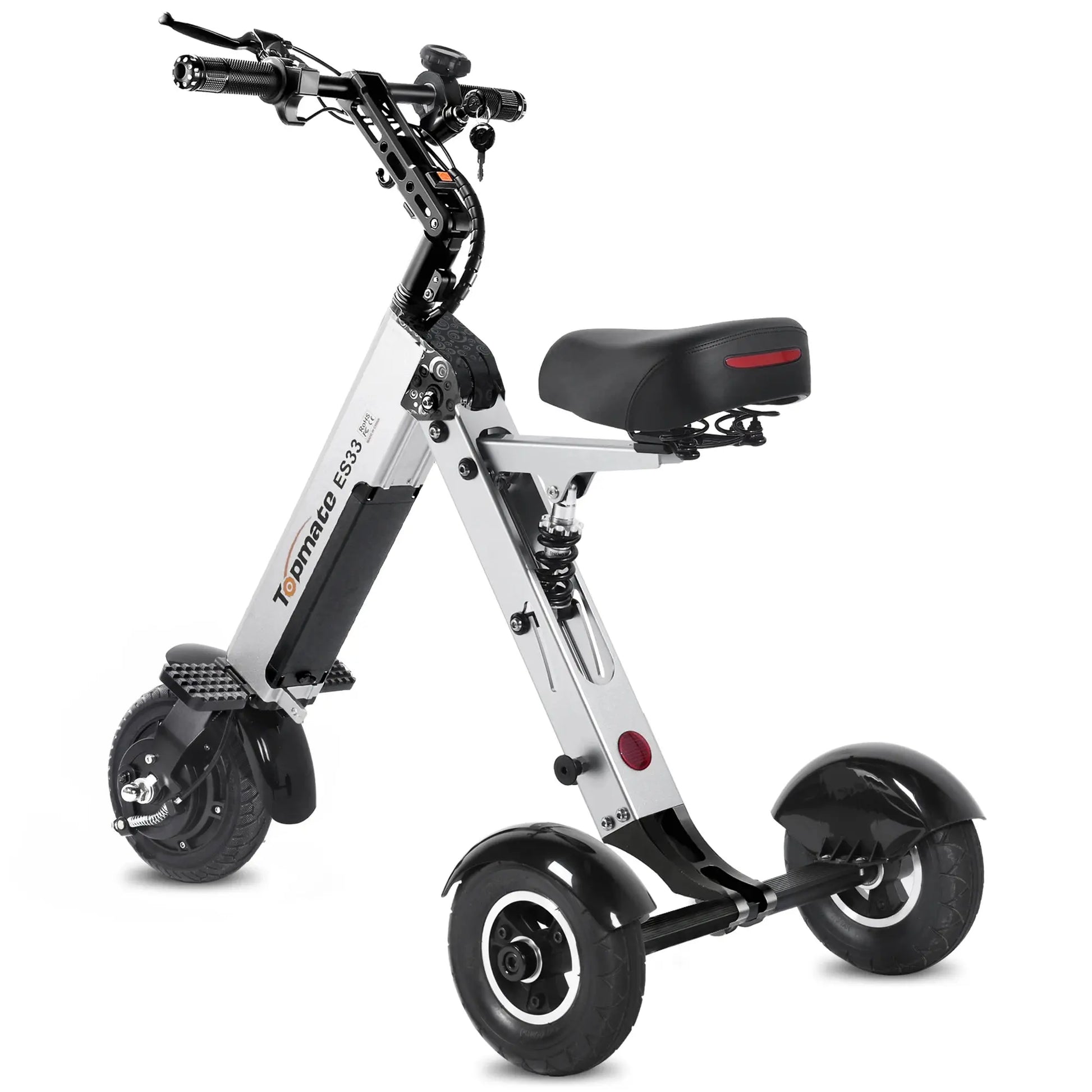 Folding Electric Tricycle Mobility Scooter for Adults and Seniors – 3 - Wheel Scooter with Reverse Function, LED Display, and 3 - Speed Modes - Ai - TechWorld