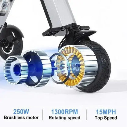 Folding Electric Tricycle Mobility Scooter for Adults and Seniors – 3 - Wheel Scooter with Reverse Function, LED Display, and 3 - Speed Modes - Ai - TechWorld