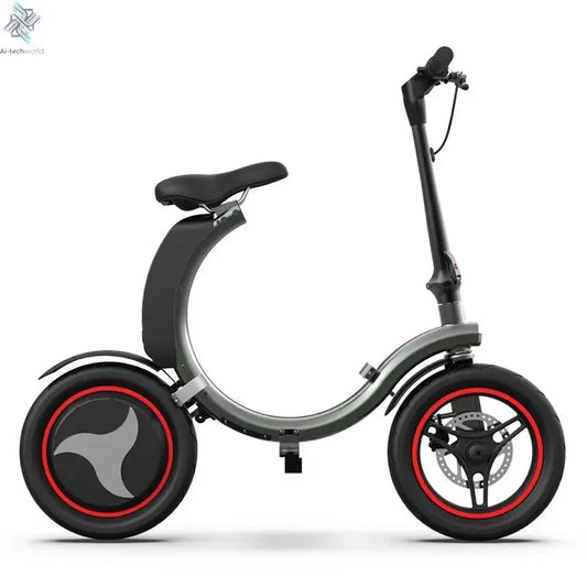 Folding electric bicycle, small, ultra-light and portable, transportation lithium batteries help drive battery cars Ai-TechWorld 