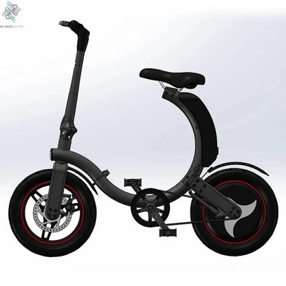 Folding electric bicycle, small, ultra-light and portable, transportation lithium batteries help drive battery cars Ai-TechWorld 