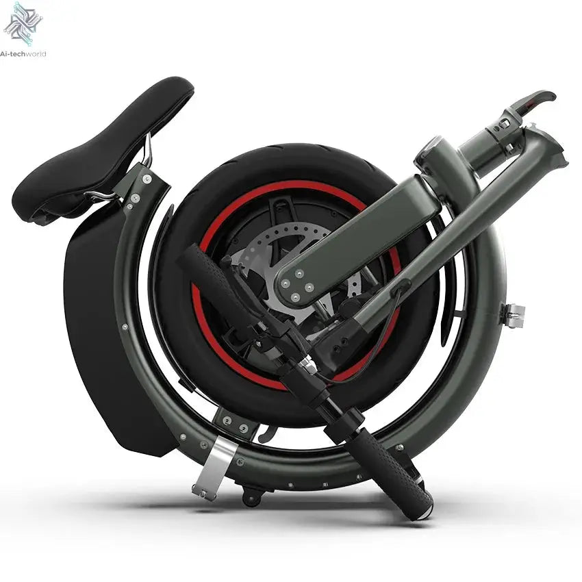 Folding electric bicycle, small, ultra-light and portable, transportation lithium batteries help drive battery cars Ai-TechWorld 