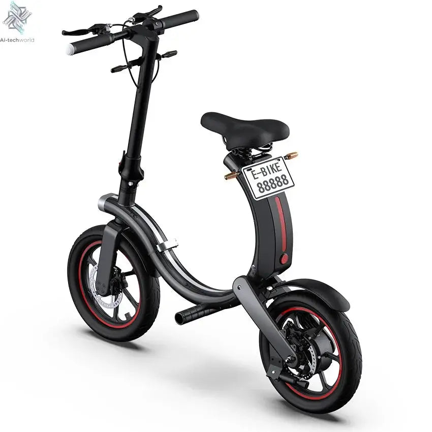 Folding electric bicycle, small, ultra-light and portable, transportation lithium batteries help drive battery cars Ai-TechWorld 