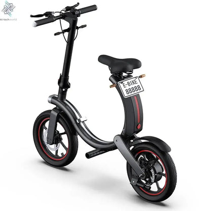 Folding electric bicycle, small, ultra-light and portable, transportation lithium batteries help drive battery cars Ai-TechWorld 