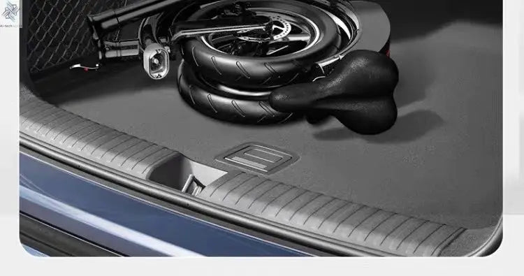 Folding electric bicycle, small, ultra-light and portable, transportation lithium batteries help drive battery cars Ai-TechWorld 