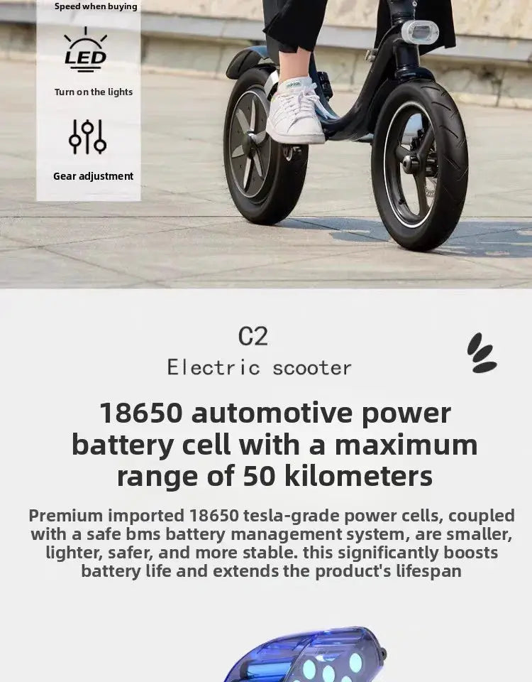 Folding electric bicycle, small, ultra-light and portable, transportation lithium batteries help drive battery cars Ai-TechWorld 